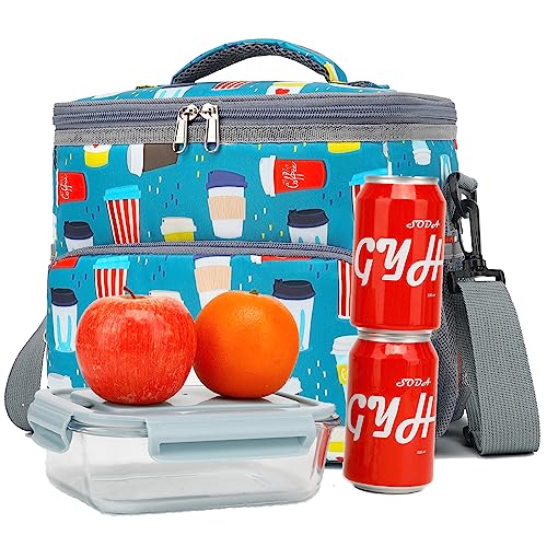 GYEUKHAM Insulated Lunch Bag for Adult/Women/Men, Reusable Large Lunch Box Cooler Soft Leakproof Tote, Thermal Meal Prep Lunch Pail with Adjustable Shoulder Strap for School/Travel/Office, Cup - color: Cup