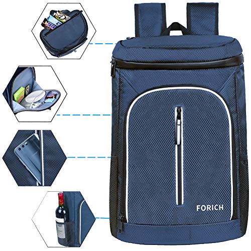 FORICH Soft Cooler Backpack Insulated Waterproof Backpack Cooler Bag Leak Proof Portable Small Cooler Backpacks to Work Lunch Travel Beach Camping Hiking Picnic Fishing Beer for Men Women - color: Blue