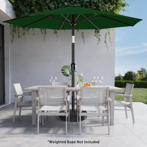 AreShark 10 FT Outdoor Patio Umbrella, Patio Table Umbrella with Push Button Tilt and Crank, Outdoor Patio Umbrellas with 8 Fiberglass Ribs, Patio Umbrellas for Market, Garden, Pool (Dark Green) - color: Dark Green