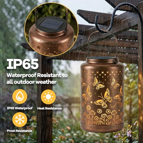 Butterfly Solar Lanterns Outdoor Waterproof with Ground Stake - Unique Gifts for Women Mom, Mothers Day Gifts - Birthday for Women,House Warming Gift New Home- for Garden Patio Yard Porch Lawn - color: Butterfly