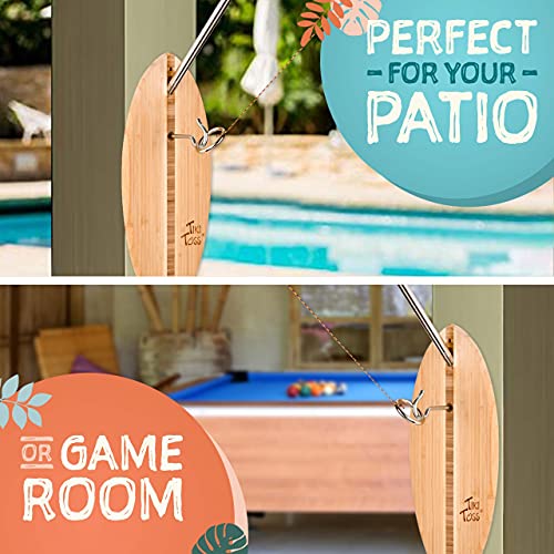 Tiki Toss Ring Toss Game for Adults - Hook and Ring Games with String and Hooks for Indoor/Outdoor Use, Man Cave Decor & Stuff, Gifts for Men/College - Standard or Deluxe 12.3" / Tiny 5" - color: Deluxe 12.3 Inch