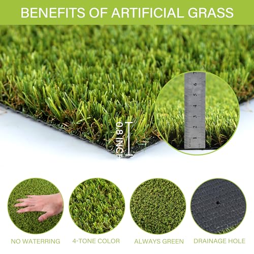 SUNTURF Dog Grass Pads 5 x 8 FT, 0.8 Inch High Pile Artificial Grass Pads for Dogs Potty, Fake Grass Rug Indoor Outdoor Lawn Landscape for Garden Turf Mat for Dogs Training - size: 5x8 FT