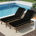 Outdoor Chaise Lounge Cushions 2 Pack, Patio Lounge Chair Pads with Removable Washable Cover, Quick Dry Foam Cushions for Pool, Lawn, Deck (2, Black（72X21X3in）) - color: Black（72x21x3in）