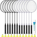 AboveGenius Badminton Rackets Set, Lightweight & Durable Badminton Set (Includes 6/12 Racquets, 6/12 Birdies), Outdoor Backyard & School Games for Adults, Teens, Families and Beginners - style: 12 Racket+12 Birdies