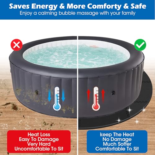 78 Inch Round Hot Tub Mat - Extra-Thick Interlocking Hot Tub Protective Pad Spa Pool Foam Insulation Mat Ground Base Flooring Protector for Portable Inflatable Hot Tub Accessories Outdoor Indoor - color: 2/5 Inch Thickness 78 Inch,aterrimus