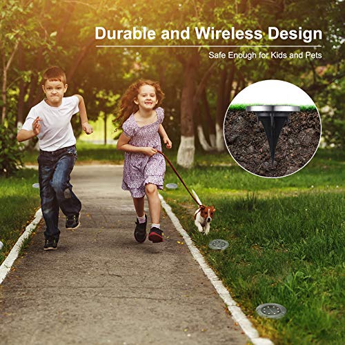 LYHOPE Solar Ground Lights Outdoor, 8 Pack 8 LED Solar Disk Lights Waterproof Garden In-ground Pathway Light Landscape Lighting for Lawn,Yard,Deck,Patio,Walkway (White) - color: White, size: 8 Pack