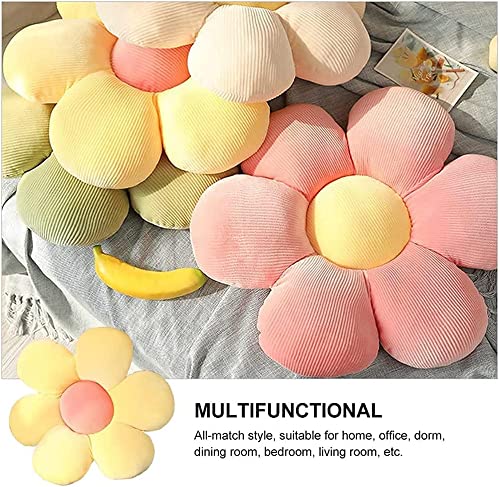 LEHU Flower Pillow, Flower Shaped Seating Cushion -Cute Daisy Pillow for Girls Tweens Room Decor Flowe Floor Pillow for Reading and Lounging Comfy (Yellow petals-23'') - color: Yellow Petals, size: 23''