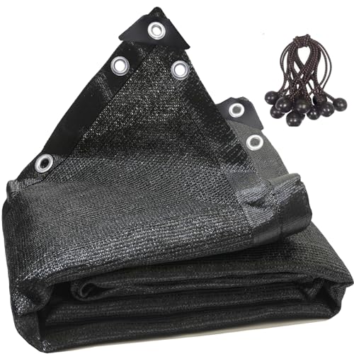 90% Black Shade Cloth 6ft x 12ft Heavy Duty Outdoor Mesh Tarp with Grommets，Sun Shade Canopy for Patio，Garden，Greenhouse，Chicken Coops，Plants Vegetables，Swimming Pool - color: Black, size: 6ft X 12ft
