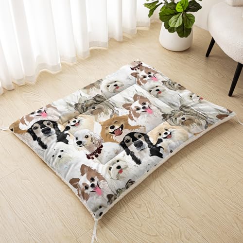 Nttopship Dog Cat Bed Mat Ultra Soft Fluffy Pet Bed Washable Fashion Dog Crate Beds Comfy Comfy Pet Sleeping Pad Suitable for Pet Raised Bed(30"x26") - color: Dog, size: Medium