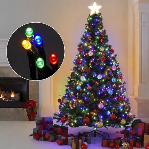 weillsnow 500 LED Multicolor Outdoor Christmas Lights, 164Ft Plug in Waterproof String Lights, 8 Modes with Memory for Outdoor Indoor Garden Halloween Christmas Decorations (Multicolor) - color: Multicolor, size: 164FT