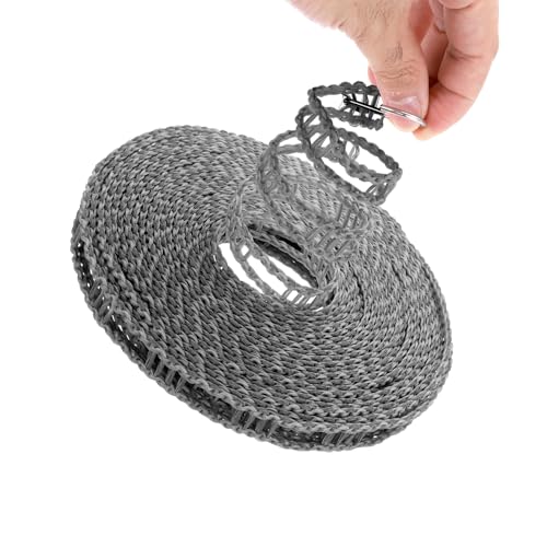 uxcell Windproof Clothesline, 5M 16.4ft Plastic Non-Slip Clothes Drying Rope Portable Travel Clothesline for Courtyard Outdoor Laundry Camping, Grey - color: Gray, size: 16.4ft
