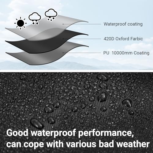 2 Pack 6x8 ft Black Heavy-Duty Waterproof Tarps - Oxford Fabric Tarpaulin with Reinforced Webbing Loops for Firewood, Roof, Camping, Pool, Boat & Outdoor Covers - size: 6 x 8 ft