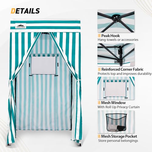 EAGLE PEAK Flex Compact 4x4 Pop-up Canopy Changing Room, Portable Privacy Dressing Room for Indoor Fashion Photoshoots, Camping, or Pool, White/Light Blue - color: White/Light Blue, size: 4x4 ft