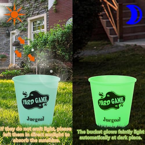 Juegoal Outdoor Giant Yard Pong Game Set Outdoor Toss Game Throwing Game for Beach, Camping, Lawn and Backyard - color: Green Glow in Dark