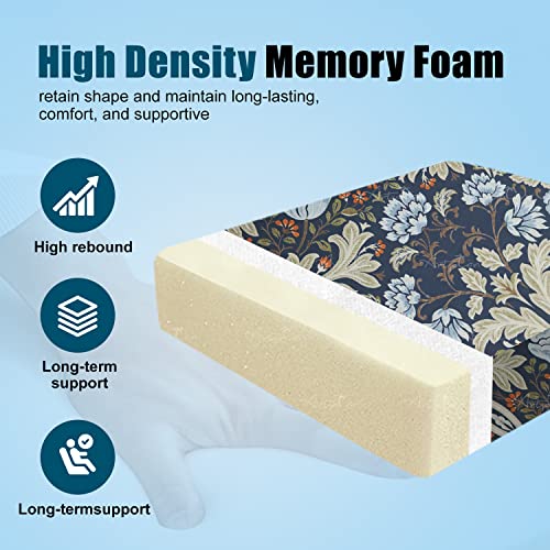 ARTPLAN Deep Seat Outdoor Patio Chair Cushions,2-Piece Seat and Back Cushion Set 24x24x6 and 18x24 Inches,Square,Floral,Stone Blue - color: Stone Blue