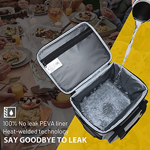 MIER Mens Lunchbox for Work Insulated 24 Cans/15L Large Lunch Bags Leakproof Adult Women Lunch Box Coolers for Travel Beach Picnic Office, Gray - color: Light Gray