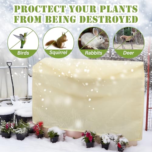 2 Pcs 47" x 70.8" Raised Garden Bed Cover for Winter Large Plant Covers Freeze Protection with Zipper Drawstring Frost Cloth Blanket Protection Box Bags for Garden Outdoor Plants Bush - size: 47 × 24 x 70.9 in