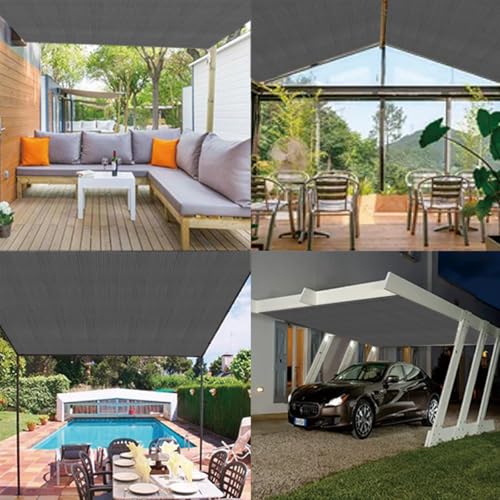 POYEE 90% 12x20ft Sun Shade Cloth for Outdoor Deck Backyard Patio Garden Pergola Cover Canopy Gray - size: 12x20ft