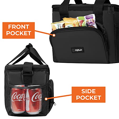 OPUX Soft Cooler Bag, Insulated Collapsible Lunch Cooler Bag for Men Work Camping Beach Travel, Portable Soft Sided Leakproof Waterproof Large Lunch Bag Box with Shoulder Strap 18 Cans, Black - color: Black, size: 18 Cans