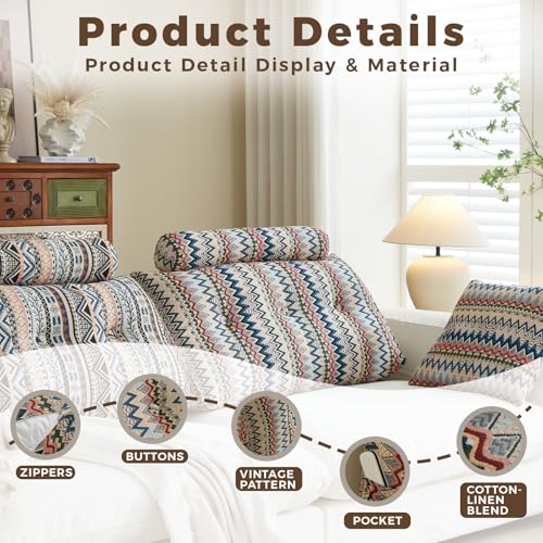 Medical health care bedside pillow, sponge headboard, queen latex long strip pillow, disable and washable reading bedside backrest pillow, short backrest sofa pillow - color: Twilight Bloom, size: Queen