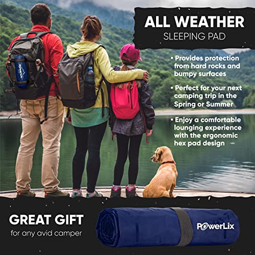 POWERLIX Ultralight Camping Sleeping Pad with Inflation Bag– Compact Lightweight Camping Pad, Outdoor Backpacking Hiking Traveling Airpad Camping Air Mattress Sleeping Mat - color: Navy Blue