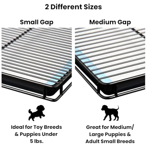 Little Wolves Puppy Potty Tray – 22x22 Shred-Proof Heavy-Duty Training Tray for Puppies & Small Dogs, Easy-Clean, Indoor Dog Pee Pad Holder (Small Gap) - size: Small Gap