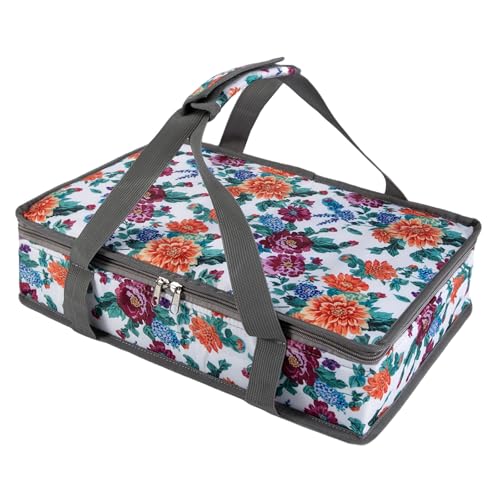 Insulated Casserole Carrier Fits Pioneer Woman Kitchen Stuff & 9x13 Baking Dish, Leakproof Lasagna Lugger Tote, Thermal Food Warmer Bag for Potluck, Picnic, Travel - Vintage Floral & Mom Gifts - color: Floral#3