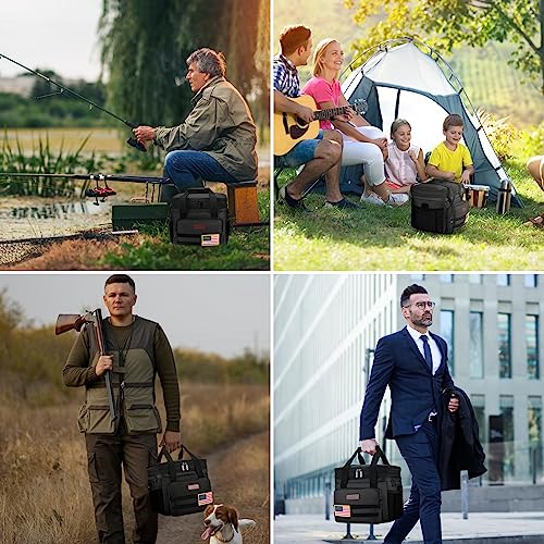 Tactical Lunch Box for Men- Large Insulated Lunch Bag-Expandable Adult Lunch Box with Adjustable Shoulder Strap-Large Lunch Tote Bag for Work Camping Fishing (Black) - color: Tactical Black