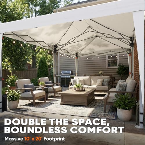 Quictent 10x20 Pop up Canopy Without Sidewalls Easy up Canopy Tent Instant Shelter with Windows for Outdoor Events Parties Weddings Commercials Vendors - color: White, size: 10x20 Without Sidewall