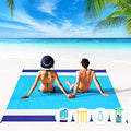 BYDOLL Beach Blanket 10'X9' Waterproof Sandproof Suits1-8 Adults Oversized Lightweight Large Blanket Picnic Mat for Beach Sand Free Travel Camping Hiking Picnic - color: Blue White, size: 10'X9'