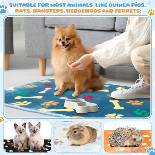 Tegeme 6 Pcs Waterproof Dog Blanket 30 x 20 Inch Paw Print Pet Blanket for Dogs Cats Puppy Washable Soft Fluffy Fleece Rug Flannel Throw Warm Sleep Mat for Kitten Doggy - size: 30 x 20 Inch