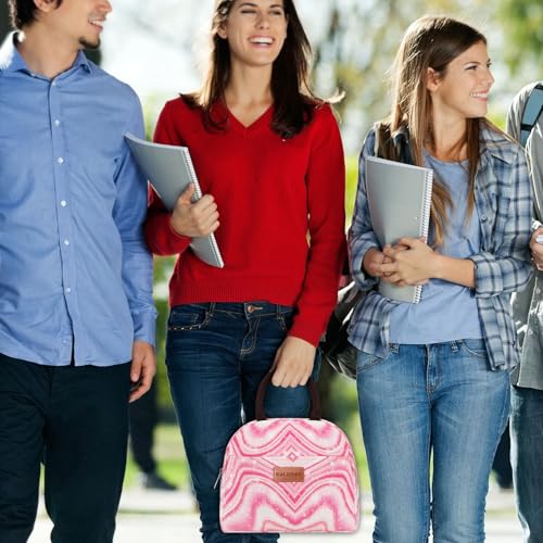 BALORAY Lunch Bag for Women Men Cute Reusable Insulated Lunch Box Large Capacity Lunch Tote Bag for Work, Picnic or Travel(Shimmery Pink) - color: Shimmery Pink, size: M