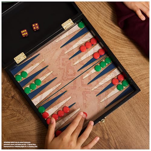 Spin Master Games, Wizarding World of Harry Potter Trunk of Games 6-in-1 Wooden Storage Box, for Muggle Fans of Harry Potter Movies, Chess Wizard, Pick-Up Wands & More, 2-4 Players, for Ages 8 & Up - color: 6-in-1 Game Box