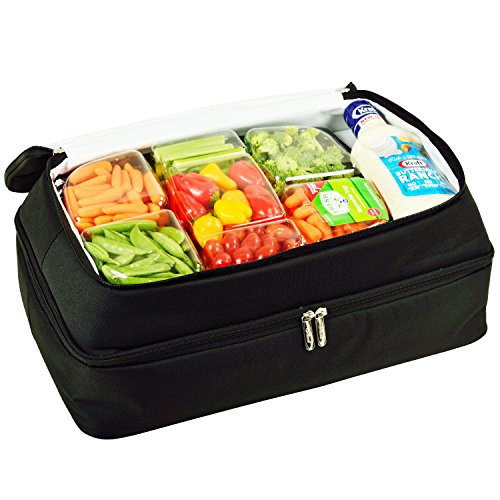 Picnic at Ascot Personalized Monogrammed Insulated Double Layer Thermal Food and Casserole Carrier- Keeps Food Hot or Cold- Designed & Quality Approved in The USA - style: Letter - F