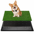COZIWOW Grass Pad for Dogs with Tray, 30”×20” Large Grass Pad with Tray, Artificial for Indoor Potty, Washable Pet Loo Toilet for Balcony Apartment - size: L - 30x20x1.2 in