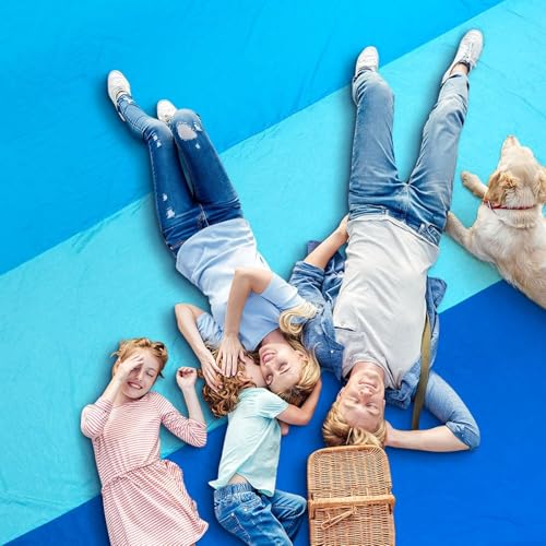 Beach Blanket 78''X81'' 4-7 Adults Quick Drying Outdoor Picnic Mat Accessories for Travel, Hiking，Drying&Compact&Lightweight,Picnic Mat Vacation Essentials for Beach Camping Travel