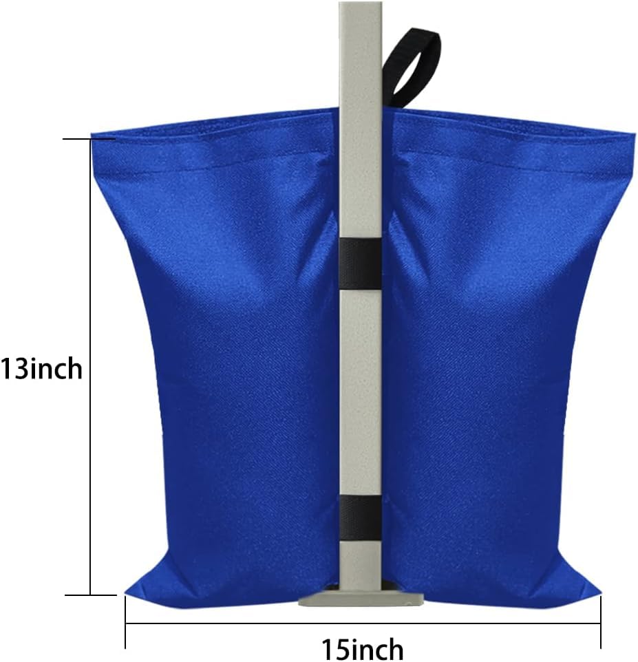 Eurmax USA 130LBS 4-Pack Universal Canopy Weights,Reinforced Double Pockets, Secure Wind Protection,Easy Wrap-Around Installation Heavy Duty Sandbags (Without Sand),Fits All Instant Shelter Legs,Blue - color: Blue, size: Double Pocket