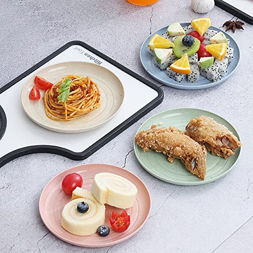 5 Pack Wheat Straw 6 Inch Plates, Small Dinner Plates, Round Dishes with Raised Edge, Reusable Salad Plates set, Unbreakable Appetizer Dessert Serving Plates for Party (Beige) - color: Beige