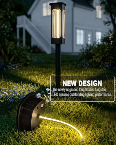 Solar Pathway Lights Outdoor - IP55 Waterproof Solar Lights Outdoor with 3000K Warm White LED, Outdoor Solar lights for Yard Patio Garden Driveway Landscape Lighting, Housewarming Gift New Home Decor - size: 6PK
