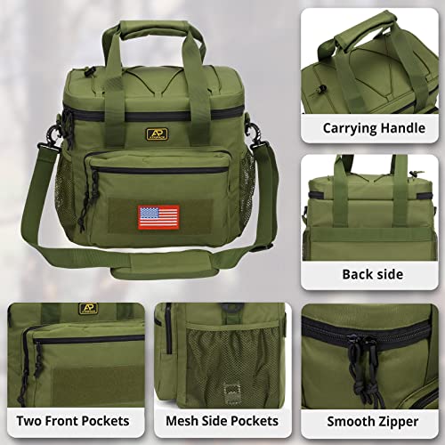 ATRIPACK Lunch Box for Men, Tactical Lunch Bag MOLLE Webbing Leakproof Insulated Large Lunch Cooler Women Adult Meal with Adjustable Shoulder Strap Durable Lunch Pail (Green) - color: Green, size: Large