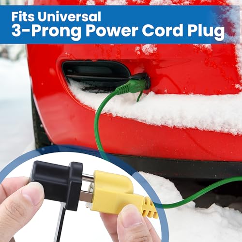 Feekoon 2 Pack 3 Prong Plug Protector for Engine Block Heater Cords, Weatherproof Extension Cord Plug Cover for Outside, Extension Cord End Cover Protector for 120 Volt Plugs(Black)