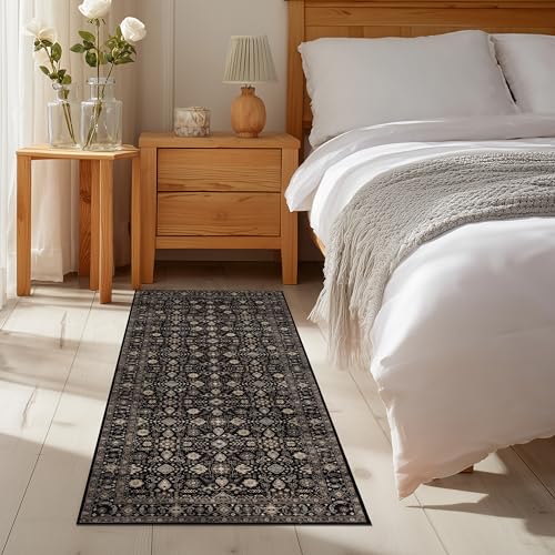 Ruaruarug Area Rug Non Slip Machine Washable Ultra Soft Living Room/Bedroom/Kitchen/Outdoor/Classroom Black Gold, 2'×6' - color: Black Gold, size: 2' x 6' (Rectangular)