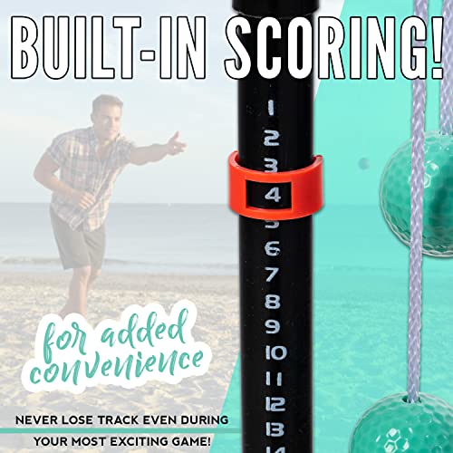 Franklin Sports Ladder Ball Set — Includes 2 Ladder Ball Targets with Weighted Bases and 6 Bolas — Ladder Golf Toss Outdoor Game For Beach or Backyard Fun — Professional, American, and Family Set Options - style: Family