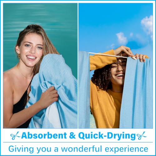 Oversized Turkish Beach Towel Blanket XXL Cotton Sandproof Towels Boho Woven Extra Large Big Sand Free Giant Throw Blankets Huge Quilt XL Picnic Camping Necessities Cloud For Adult Gifts Blue - color: Woven Light Blue, size: XXXL(88x82 IN,224x208 CM)