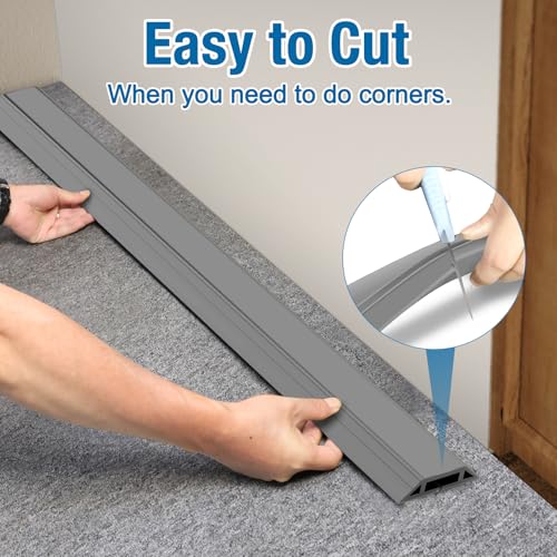 Eapele Floor Cord Cover 10ft Cord Covers for Wires on Floor, Heavy Duty Extension Cord Cover, Rubber Floor Cable Cover, Prevent Trip Hazard for Sidewalk Home Office Outdoor or Indoor Settings - color: Light Grey, size: 10 feet-1pc