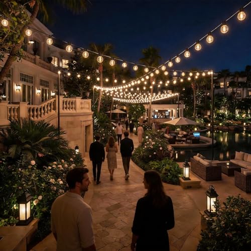 RTTY 200 FT Outdoor String Lights Patio Light for Outside, Waterproof G40 Shatterproof LED Bulbs, Dimmable Hanging Connectable Globe Lighting for Backyard, Cafe, Bistro, Market, Balcony, Porch, 2700K - size: 200FT