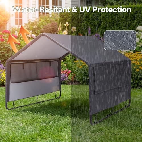 MEWANG Outdoor Dog House - Waterproof Portable Puppy Camping Tent,Ventilation Windows & Sun Protection, Lightweight Snap-fit Design for Small/Medium/Large Dogs, Beach, Backyard, Hiking (Grey, Large) - color: grey, size: Large