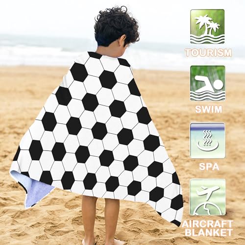 Bonsai Tree Football Beach Towel, Black White Microfiber Bath Towel for Women, Sand Free Quick Dry Travel Towels Large Football for Women Yoga Sports Adults 30" X 60" - color: Football, size: 30"x60"