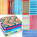 Mixweer 8 Packs Microfiber Beach Towel Bulk 60 x 28 Inch Sand Free Travel Large Microfiber Pool Swim Multi Style Beach Towel Blanket for Adult on Vacation Accessories(Striped Style) - style: Striped Style