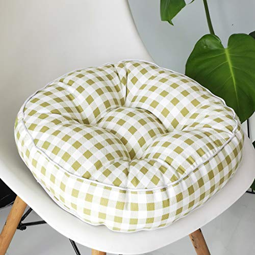 vctops 1PC Indoor Outdoor Bohemian Round Chair Cushion Seat Pad Floor Cushion Pillow (Grid Green 2, 18"X18") - color: Grid Green 2, style: 18Inchx18Inch/45x45cm